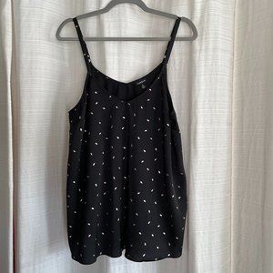 Swing Cami w/ Rose Gold Foil Feather Print